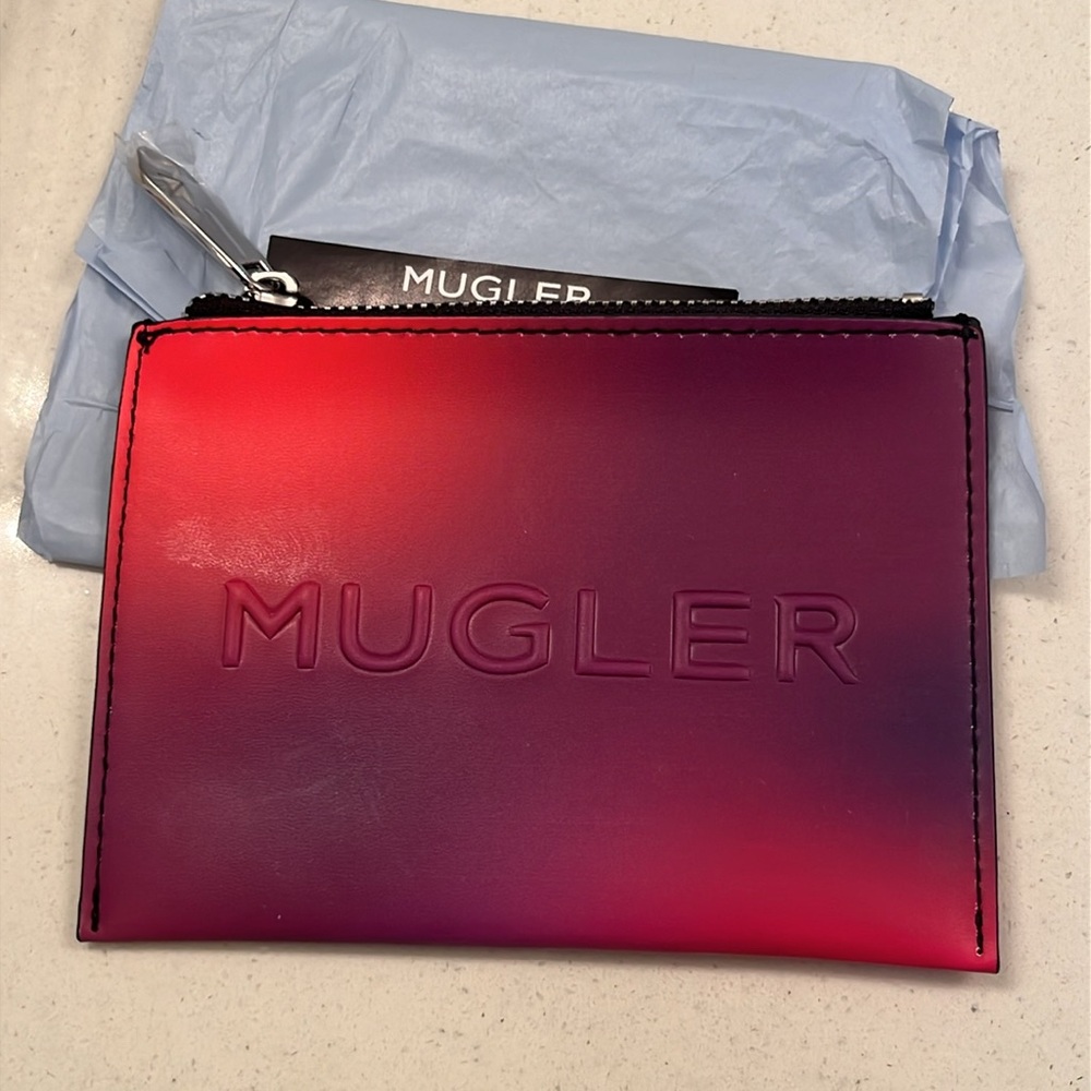 MUGLER Gradient Purple & Red Zip Pouch New bag GWP
